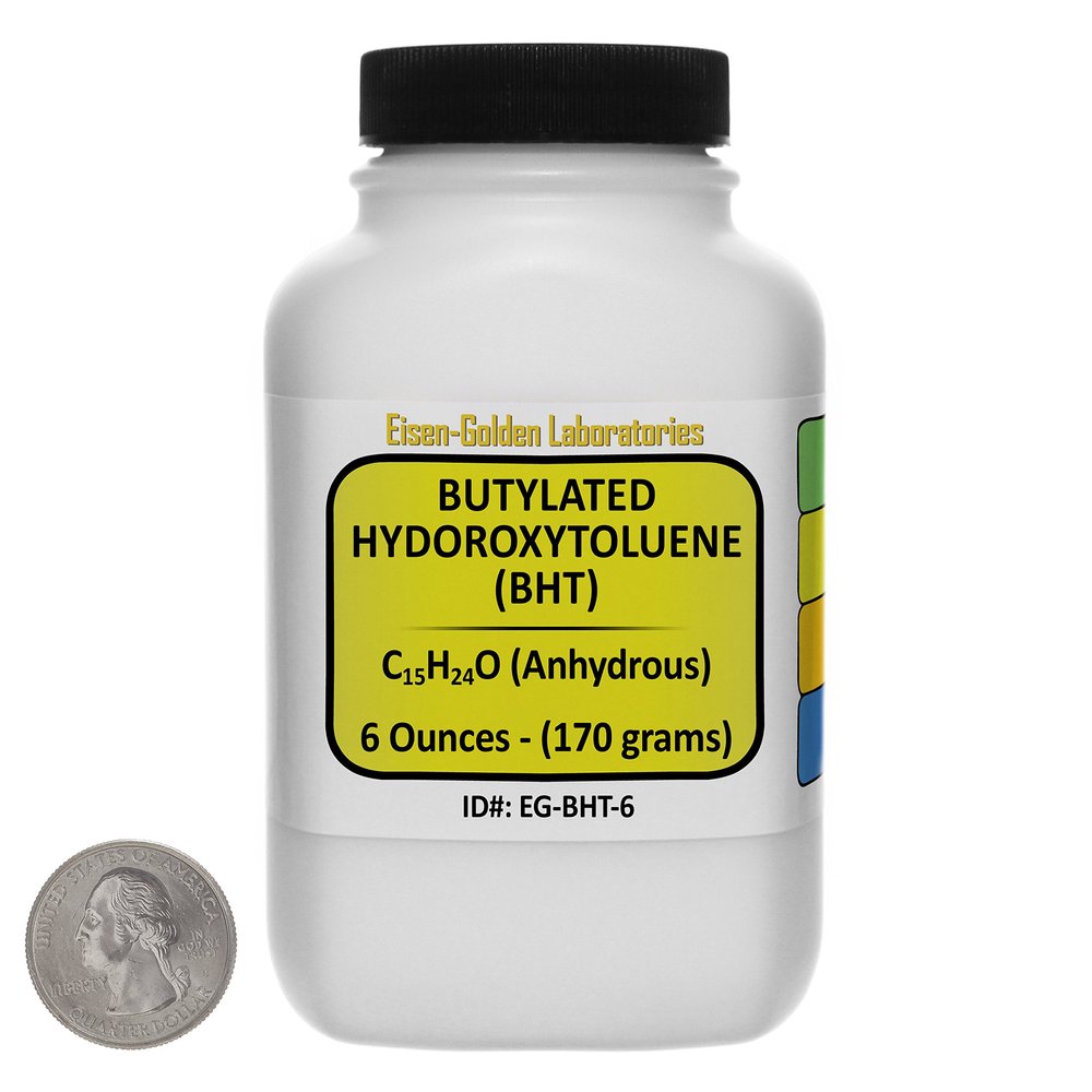Butylated Hydroxytoluene [C15H24O] 99+% USP Grade Crystals 6 Oz in a Space-Saver Bottle