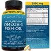 Triple Strength Fish Oil Omega 3 Supplements for Women and Men  2500 mg High-Potency, Easy-to-Absorb Re-esterified Triglyceride Form, Pescatarian-Friendly DPA Omega 3 EPA DHA Supplement,180 Softgels view 1