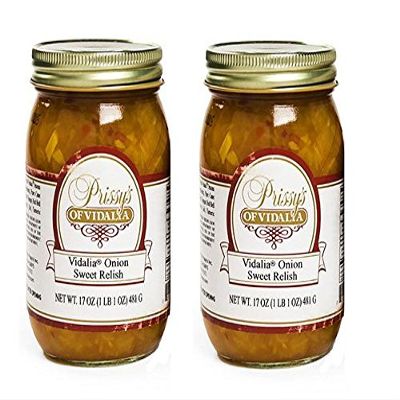 Prissy's of Vidalia Sweet Onion Relish, 16 Oz (Pack of 2) Fat FREE, ALL Natural, No Preservative,