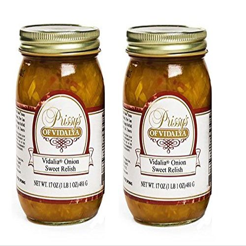 Prissy's of Vidalia Sweet Onion Relish, 16 Oz (Pack of 2) Fat FREE, ALL Natural, No Preservative,