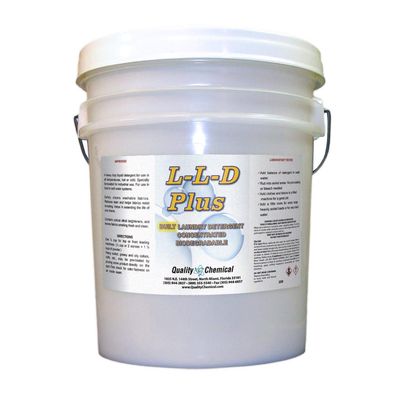 Quality Chemical L-L-D Plus Built Laundry Detergent - Concentrated Heavy Duty Liquid for Industrial Laundries, Hot or Cold & Hard or Soft Water, HE Compatible - 5 Gallon Pail - 640 oz (Pack of 1)