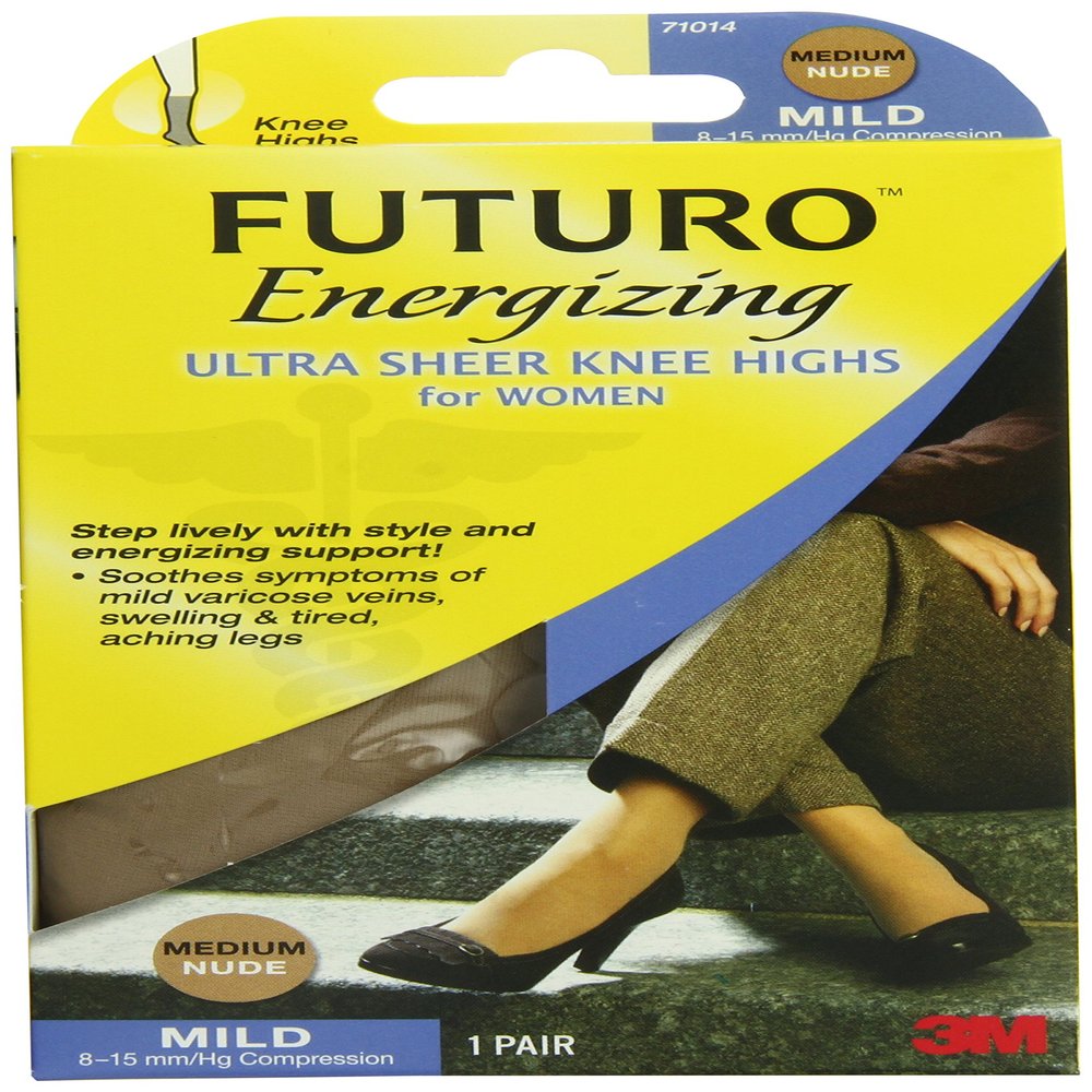 Futuro Ultra Sheer Knee Highs for Women, Nude, Medium