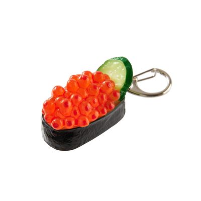 flavorbox Sushi Keychain (1 Pack: Salmon Roe) Realistic, Food replicas/for Bags, Keys or Pouches/A Gift for People who Like Sushi and Novelty/Japanese Culture/Japan-Made/ 20 Kinds