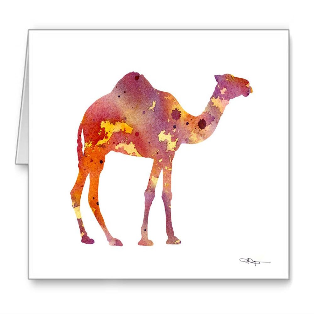 Camel Set of 10 Art Note Cards by Watercolor Artist DJ Rogers