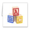 ABC Blocks Set of 10 Art Note Cards by Watercolor Artist DJ Rogers view 1