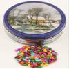Scott's Cakes Rainbow Mix Chocolate Covered Sunflower Seeds in a Mini Homestead Tin view 1