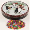 Scott's Cakes Rainbow Mix Chocolate Covered Sunflower Seeds in a Mini Skating Penguins Tin view 1