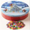 Scott's Cakes Rainbow Mix Chocolate Covered Sunflower Seeds in a Mini Penguin Tree Trimming Tin view 1