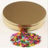 Scott's Cakes Rainbow Mix Chocolate Covered Sunflower Seeds in a Mini Solid Gold Tin view 1