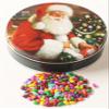 Scott's Cakes Rainbow Mix Chocolate Covered Sunflower Seeds in a Mini Santa's Visit Tin view 1