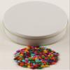 Scott's Cakes Rainbow Mix Chocolate Covered Sunflower Seeds in a Mini Solid White Tin view 1