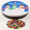 Scott's Cakes Rainbow Mix Chocolate Covered Sunflower Seeds in a Mini Whimsical Snowman Tin view 1