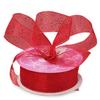1 1/2" X 25 Yards Red Gemstone Dust Sheer Ribbon view 1
