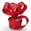 2 1/2" X 10 Yards Red/Red Snowflake Satin Ribbon Christmas view 1