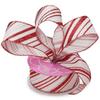 1 1/2" X 10 Yards White/Red Peppermint Stripe Satin Ribbon Christmas view 1