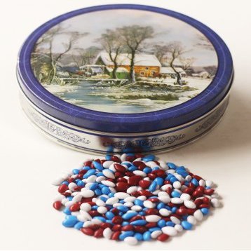 Scott's Cakes Patriotic Mix Chocolate Covered Sunflower Seeds in a Mini Homestead Tin