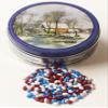 Scott's Cakes Patriotic Mix Chocolate Covered Sunflower Seeds in a Mini Homestead Tin view 1