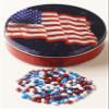 Scott's Cakes Patriotic Mix Chocolate Covered Sunflower Seeds in a Mini American Fireworks Tin view 1