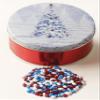 Scott's Cakes Patriotic Mix Chocolate Covered Sunflower Seeds in a Mini Blanket of White Tin view 1