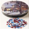 Scott's Cakes Patriotic Mix Chocolate Covered Sunflower Seeds in a Mini City Sidewalks Tin view 1