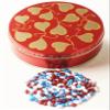 Scott's Cakes Patriotic Mix Chocolate Covered Sunflower Seeds in a Mini Heart Tin view 1