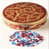 Scott's Cakes Patriotic Mix Chocolate Covered Sunflower Seeds in a Mini Golden Swirl Tin view 1