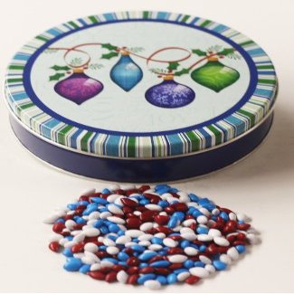 Scott's Cakes Patriotic Mix Chocolate Covered Sunflower Seeds in a Mini Jeweltone Tin