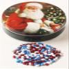 Scott's Cakes Patriotic Mix Chocolate Covered Sunflower Seeds in a Mini Santa's Visit Tin view 1