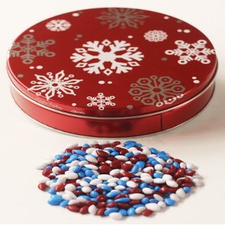 Scott's Cakes Patriotic Mix Chocolate Covered Sunflower Seeds in a Mini Metallic Red Tin