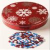 Scott's Cakes Patriotic Mix Chocolate Covered Sunflower Seeds in a Mini Metallic Red Tin view 1