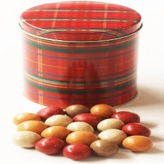 Scott's Cakes Fall Harvest Gourmet Chocolate Malt Balls in a Plaid Can