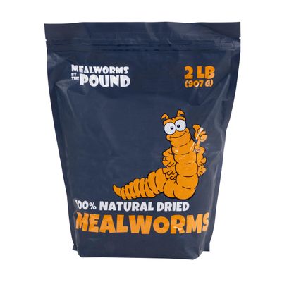 MBTP Bulk Dried Mealworms - Treats for Chickens & Wild Birds (2 Lbs)