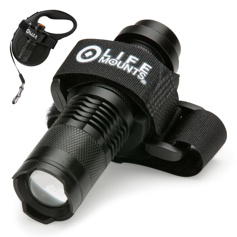 Life Mounts LED Dog Leash Flashlight - 3.5 x 1.5 in, White - Flashlight for Retractable Dog Leashes - Three Modes for Night Time Walks - 1000 ft Beam