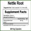 GreenPacks Stinging Nettle Root Extract (High-Potency) Supplement - 400 Capsules view 2