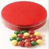 Scott's Cakes Holiday Mix Gourmet Chocolate Malt Balls in a Mini Metallic Red Tin view 1