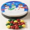 Scott's Cakes Holiday Mix Gourmet Chocolate Malt Balls in a Mini Whimsical Snowman Tin view 1