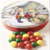 Scott's Cakes Holiday Mix Gourmet Chocolate Malt Balls in a Medium Snowday Tin view 1