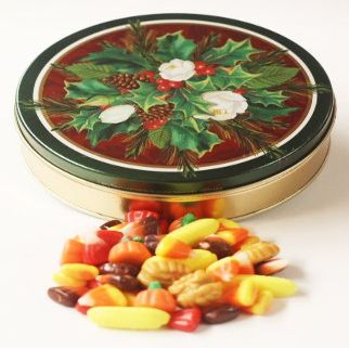 Scott's Cakes Fall Festival Mix in a Small Christmas Bouquet Tin