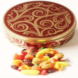Scott's Cakes Fall Festival Mix in a Small Golden Swirl Tin