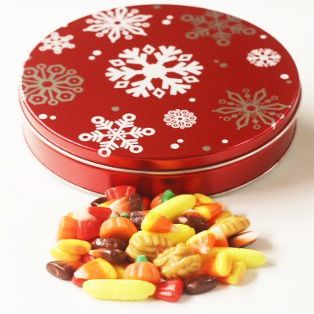 Scott's Cakes Fall Festival Mix in a Small Red with Flakes Tin