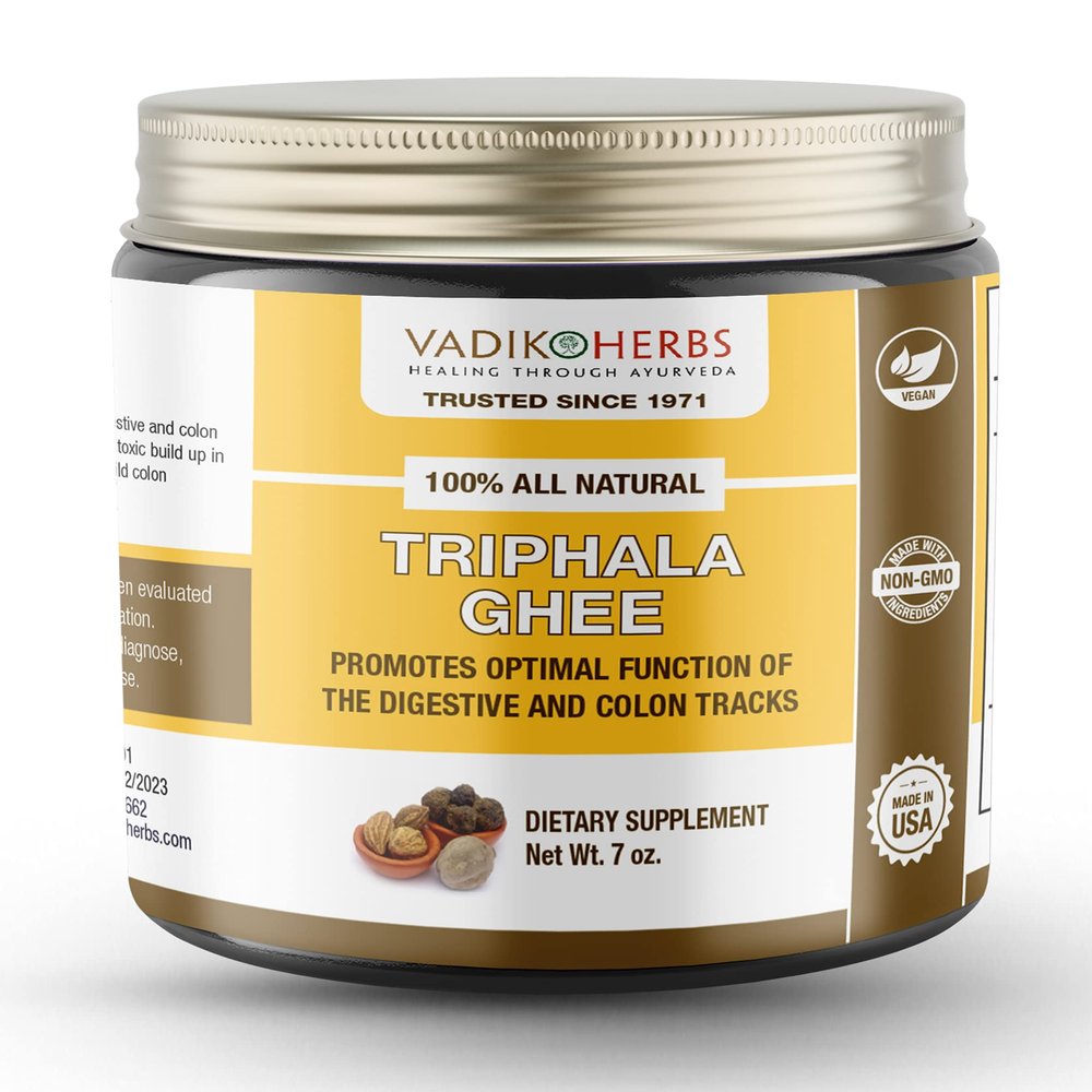 Triphala (Trifala) Ghee (Herbal medicated ghee) by Vadik Herbs ~ Premium potency herb in a natural, fresh ghee base ~ Made in the USA every week |