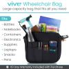 Vive Wheelchair Bag - Machine Washable, Double-Stitched, Water-Resistant Accessory Backpack for Rollators, Wheel Chairs, Walkers - Pouch with XL Pockets & Straps for Quick Installation view 3