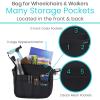 Vive Wheelchair Bag - Machine Washable, Double-Stitched, Water-Resistant Accessory Backpack for Rollators, Wheel Chairs, Walkers - Pouch with XL Pockets & Straps for Quick Installation view 4