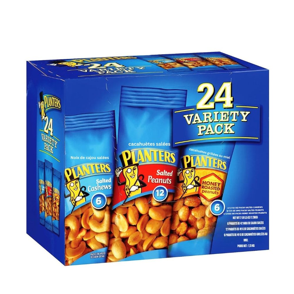 Planters Variety Pack Peanuts & Cashews 1.75 Oz / 24 Count