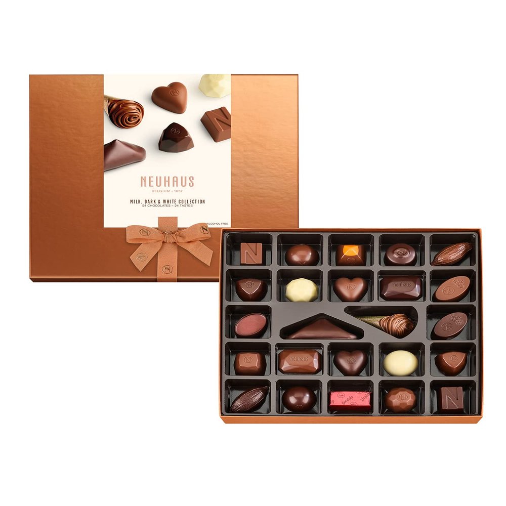 Neuhaus Belgian Chocolate Classic Discovery Collection 24 Timeless Neuhaus Pieces Assorted Milk, White & Dark Chocolate Pralines Gourmet Chocolate Gift