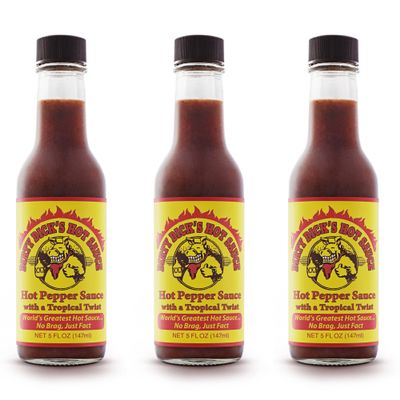Dirty Dicks Original Hot Sauce, 5 Fl Oz - Award-Winning Blend of Habanero, Tropical Fruits & Spices (Pack of 3)