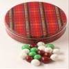 Scott's Cakes Christmas Chocolate Malt Balls in a Medium Plaid Tin view 1