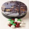 Scott's Cakes Christmas Chocolate Malt Balls in a Large City Sidewalks Tin view 1