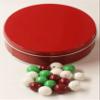 Scott's Cakes Christmas Chocolate Malt Balls in a Large Metallic Red Tin view 1
