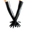 EXLATEX Latex Rubber Black Long Gloves Outfits Accessory Plus Size (Large, Black) view 1